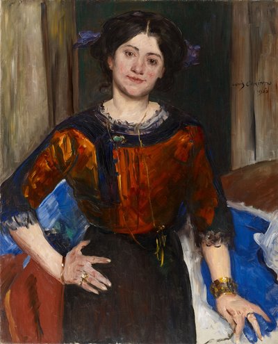 Portrait of Charlotte Corinth in a Brown Blouse by Lovis Corinth